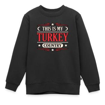 Turquie - Sweat Premium enfant bio - noir - Devant - AI Model Kid Female (0cm)