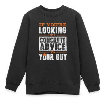 Finisseur de béton Ouvrier de la construction Béton - Sweat Premium enfant bio - noir - Devant - AI Model Kid Female (0cm)