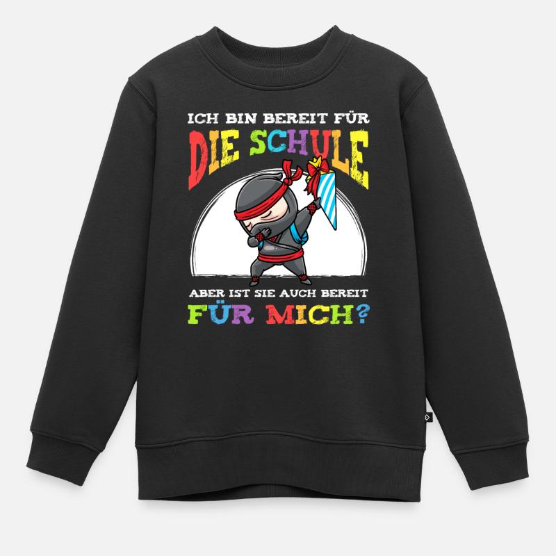 Schulkind Einschulung Ninja - Kinder Premium Organic Sweatshirt - Schwarz