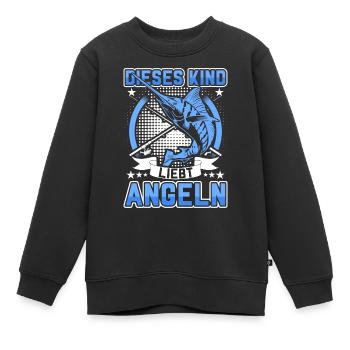 Dieses Kind Liebt Angeln Junge Angler - Kinder Premium Organic Sweatshirt - Schwarz - Vorne - AI Model Kid Female (0cm)