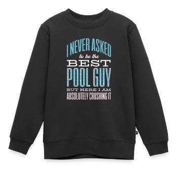 Pool Guy Cleaner Pool Service - Sweat Premium enfant bio - noir - Devant - AI Model Kid Female (0cm)