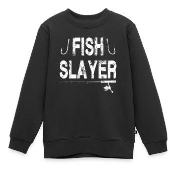 Tueur de poissons - Sweat Premium enfant bio - noir - Devant - AI Model Kid Female (0cm)
