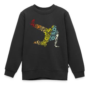 Breakdance Sillhouette Street Dance Breakdance Ges - Kinder Premium Organic Sweatshirt - Schwarz - Vorne - AI Model Kid Female (0cm)