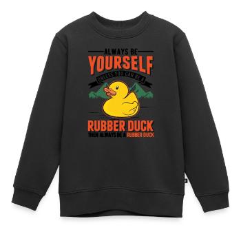 Canard en caoutchouc Canard grinçant Canard de bain - Sweat Premium enfant bio - noir - Devant - AI Model Kid Female (0cm)