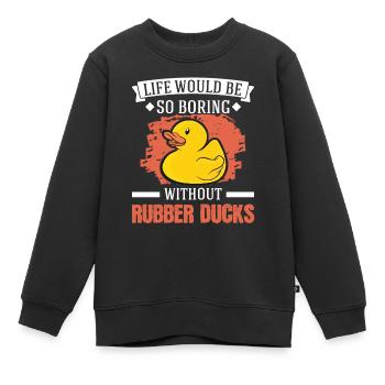 Canard en caoutchouc Cadeau Canard Grinçant Canard Bain Canard - Sweat Premium enfant bio - noir - Devant - AI Model Kid Female (0cm)