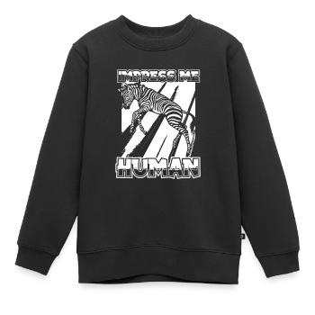 Zebra - Kinder Premium Organic Sweatshirt - Schwarz - Vorne - AI Model Kid Female (0cm)