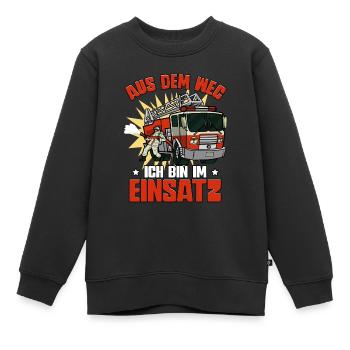 Aus Dem Weg Ich Bin Im Einsatz Feuerwehr - Kinder Premium Organic Sweatshirt - Schwarz - Vorne - AI Model Kid Female (0cm)