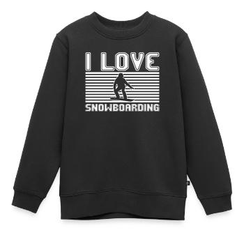 I love snowboarding - Kinder Premium Organic Sweatshirt - Schwarz - Vorne - AI Model Kid Female (0cm)