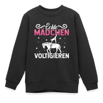 Voltigieren Volti Voltigier Pferde Pferdemädchen - Kinder Premium Organic Sweatshirt - Schwarz - Vorne - AI Model Kid Female (0cm)