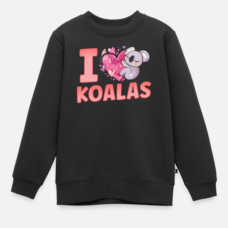 Ich Liebe Koalas Süß Koala Tier Koalabär - Kinder Premium Organic Sweatshirt - Schwarz