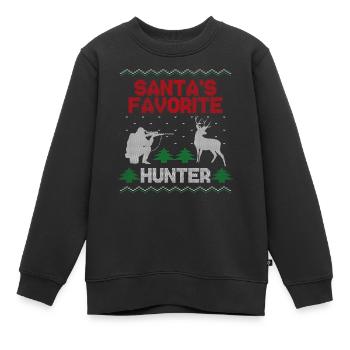 Chasseur de cerfs de Buck Noël - Sweat Premium enfant bio - noir - Devant - AI Model Kid Female (0cm)