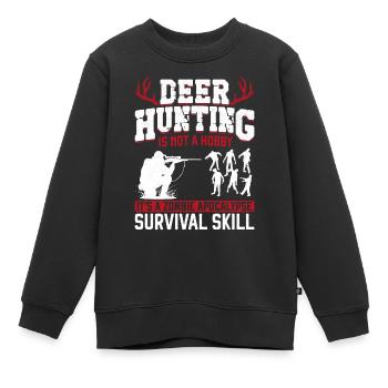 Chasseur de cerfs Buck Zombie - Sweat Premium enfant bio - noir - Devant - AI Model Kid Female (0cm)