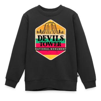 Devils Tower Wyoming National Monument Souvenir - Sweat Premium enfant bio - noir - Devant - AI Model Kid Female (0cm)