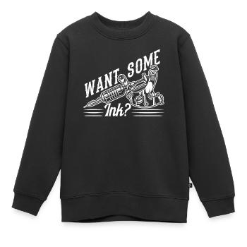 Willst Du Etwas Tinte? Tätowierer Tätowieren - Kinder Premium Organic Sweatshirt - Schwarz - Vorne - AI Model Kid Female (0cm)
