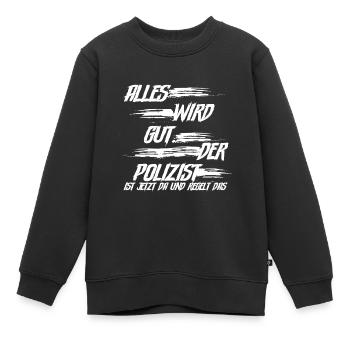 Polizist Polizei - Kinder Premium Organic Sweatshirt - Schwarz - Vorne - AI Model Kid Female (0cm)