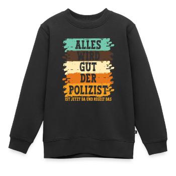 Polizist Polizei - Kinder Premium Organic Sweatshirt - Schwarz - Vorne - AI Model Kid Female (0cm)