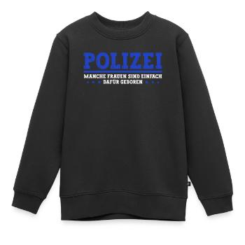 Polizist Polizei Frauen - Kinder Premium Organic Sweatshirt - Schwarz - Vorne - AI Model Kid Female (0cm)