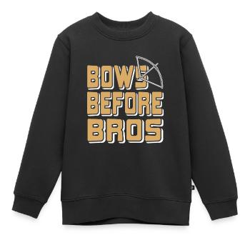 Bows Before Bros Funny Archery Designs T-Shirt - Kinder Premium Organic Sweatshirt - Schwarz - Vorne - AI Model Kid Female (0cm)