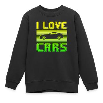 J’adore les voitures - Sweat Premium enfant bio - noir - Devant - AI Model Kid Female (0cm)