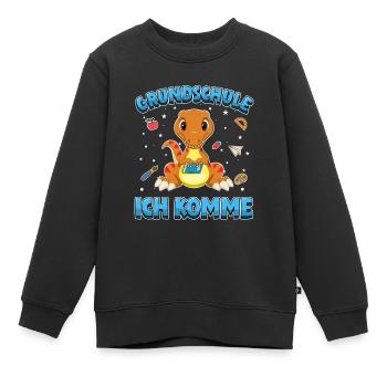 Grundschule ich komme Einschulung 1. Klasse - Kinder Premium Organic Sweatshirt - Schwarz - Vorne - AI Model Kid Female (0cm)
