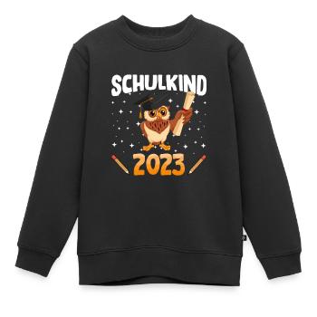 Eule Schulkind 2023 - Kinder Premium Organic Sweatshirt - Schwarz - Vorne - AI Model Kid Female (0cm)