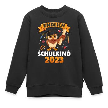 Einschulung Schulkind 2023 Geschenk 1. Klasse - Kinder Premium Organic Sweatshirt - Schwarz - Vorne - AI Model Kid Female (0cm)