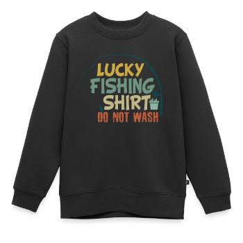 C’est ma chemise de pêche heureuse. Laver - Sweat Premium enfant bio - noir - Devant - AI Model Kid Female (0cm)