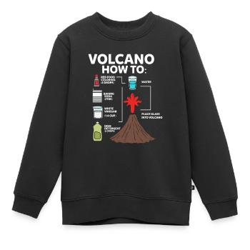 Volcano Construction Instruction Science Gift Geeks - Kids Premium Organic Sweatshirt - black - Front - AI Model Kid Female (0cm)