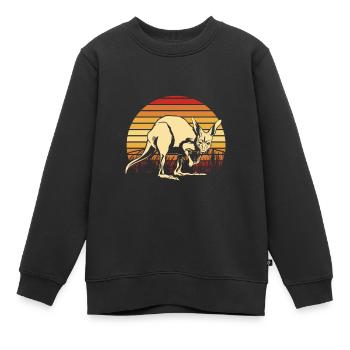 Kangourou Rétro Australie Down Under Outback - Sweat Premium enfant bio - noir - Devant - AI Model Kid Female (0cm)