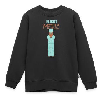 Profession de médecin de vol Médecin de vol Infirmière de vol - Sweat Premium enfant bio - noir - Devant - AI Model Kid Female (0cm)