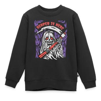 Halloween Reaper Sense Grusel Sensenmann - Kinder Premium Organic Sweatshirt - Schwarz - Vorne - AI Model Kid Female (0cm)