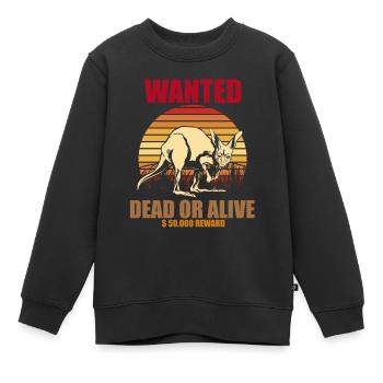 Känguru Wanted Australien Souvenir Outback - Kinder Premium Organic Sweatshirt - Schwarz - Vorne - AI Model Kid Female (0cm)