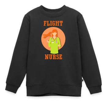Médecin de vol Profession Médecin de vol Infirmier de vol - Sweat Premium enfant bio - noir - Devant - AI Model Kid Female (0cm)