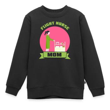 Infirmière de vol Mama Infirmière de vol Médecin de vol - Sweat Premium enfant bio - noir - Devant - AI Model Kid Female (0cm)