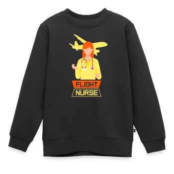 Médecin de vol Profession Médecin de vol Infirmier de vol - Sweat Premium enfant bio - noir - Devant - AI Model Kid Female (0cm)