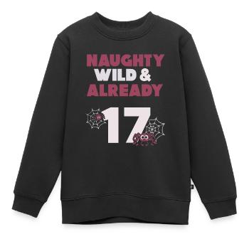 17 Jahre Geburtstag Spinne - Kinder Premium Organic Sweatshirt - Schwarz - Vorne - AI Model Kid Female (0cm)