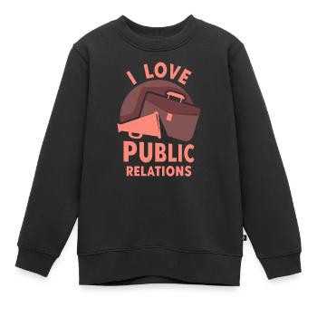J’adore la profession de relations publiques PR job - Sweat Premium enfant bio - noir - Devant - AI Model Kid Female (0cm)