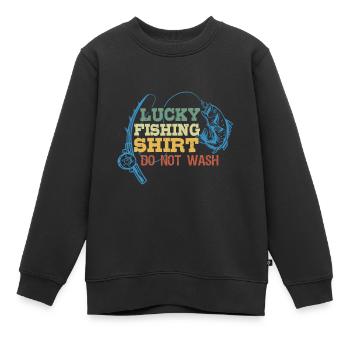 Dies Ist Mein Glückliches Fischereihemd, Waschen - Kinder Premium Organic Sweatshirt - Schwarz - Vorne - AI Model Kid Female (0cm)