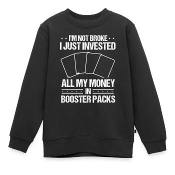 Trading Card Collecting broke Money Card Game - Kinder Premium Organic Sweatshirt - Schwarz - Vorne - AI Model Kid Female (0cm)