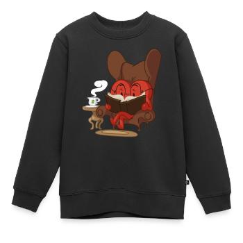 Livre Love Heart design - Sweat Premium enfant bio - noir - Devant - AI Model Kid Female (0cm)