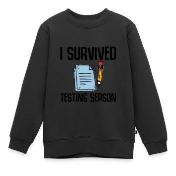 I Survived Testing Season 2 - Kinder Premium Organic Sweatshirt - Schwarz - Vorne - AI Model Kid Female (0cm)