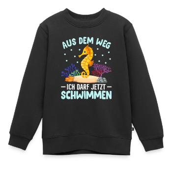Seepferdchen Abzeichen Seepferdchen bestanden - Kinder Premium Organic Sweatshirt - Schwarz - Vorne - AI Model Kid Female (0cm)