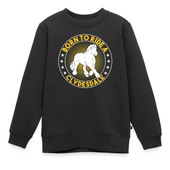 Clydesdale Horse Equestrian Sport Cheval de sang froid - Sweat Premium enfant bio - noir - Devant - AI Model Kid Female (0cm)