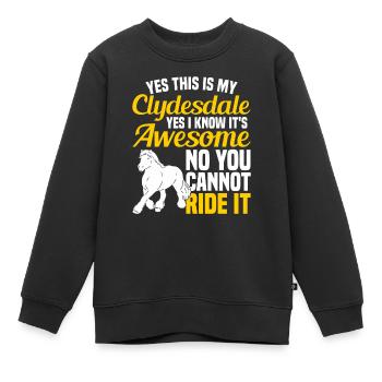 Clydesdale Pferdesport Kaltblutpferd Schottland - Kinder Premium Organic Sweatshirt - Schwarz - Vorne - AI Model Kid Female (0cm)