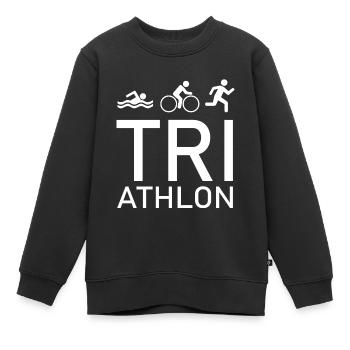 triathlon - Kinder Premium Organic Sweatshirt - Schwarz - Vorne - AI Model Kid Female (0cm)