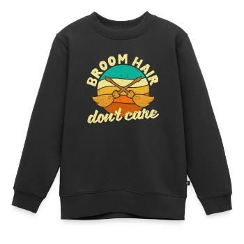 Drôle Halloween Witch Broomstick Fan Broom Hair - Sweat Premium enfant bio - noir - Devant - AI Model Kid Female (0cm)