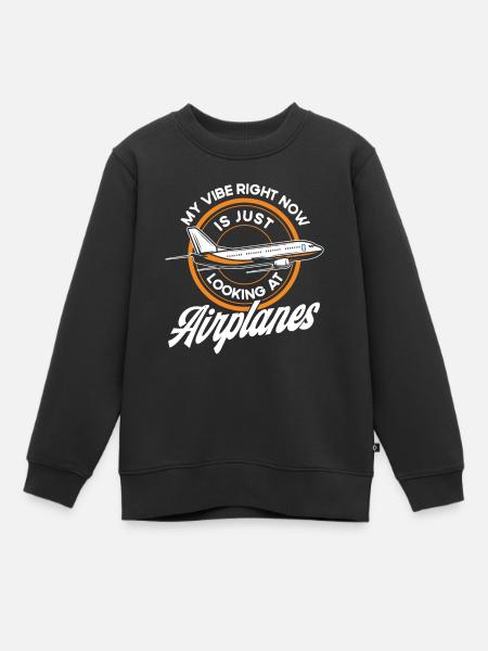 Cadeau d’atterrissage d’avion de pilote d’avion d’avion - Sweat Premium enfant bio - noir