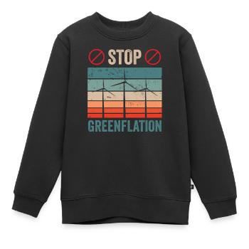 Greenflation Stoppen Grün Inflation Energie - Kinder Premium Organic Sweatshirt - Schwarz - Vorne - AI Model Kid Female (0cm)