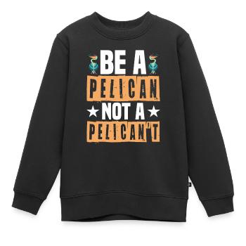 Pelikan Pelikane Vögel Wasservogel - Kinder Premium Organic Sweatshirt - Schwarz - Vorne - AI Model Kid Female (0cm)