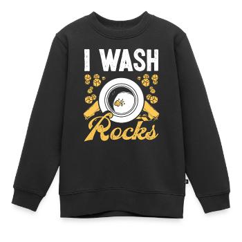 Gold I wash rocks Gold Panner Gold Miner - Kinder Premium Organic Sweatshirt - Schwarz - Vorne - AI Model Kid Female (0cm)